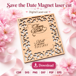 Save the Date Magnet Laser Cut File | Wedding Favor SVG | Digital Download - Image 10