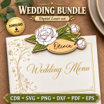 Wedding Decor Bundle SVG | Wedding Sign & Favor Templates | Laser Cut Files - Image 10