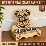 Dog Food Bowl Stand Laser Cut SVG | Elevated Pet Feeder CNC File | Wooden Raised Dog Bowl Holder Template | Pet Feeding Station DXF PDF EPS - Image 9