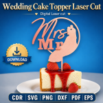 Wedding Cake Topper Laser Cut File | SVG Template | Digital Download | CDR SVG PNG DXF PDF EPS - Image 10