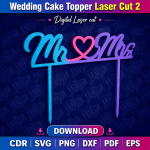 Wedding Cake Topper Laser Cut File | SVG Template | Digital Download | CDR SVG PNG DXF PDF EPS - Image 10