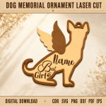 Dog Memorial Ornament SVG Laser Cut File | Pet Loss Keepsake Ornament | Personalized Dog Remembrance Decor | Rainbow Bridge Memorial Gift | CNC Glowforge Digital Download - Image 9