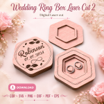Wedding Ring Box 2 Laser Cut File | Ring Bearer Box SVG | Digital Download - Image 10