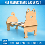 Pet Feeder Stand Laser Cut File | Raised Dog Cat Bowl Holder SVG | Wooden Elevated Pet Food Stand Template | CNC Digital Download DXF PDF EPS PNG CDR - Image 8