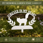 Pet Memorial Garden Stake Laser Cut File | Dog Cat Remembrance Yard Sign SVG | Personalized Pet Loss Grave Marker CNC Template | Angel Paw Memorial Decor - Image 8