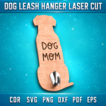 Dog Leash Hanger Laser Cut File | Pet Leash Holder SVG | Dog Wall Hook CNC Template | Paw Print Key Holder DXF PDF EPS Digital Download - Image 9