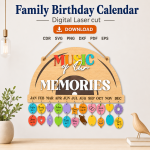 Family Birthday Calendar Laser Cut File | Birthday Reminder Board SVG | Digital Download - Image 10