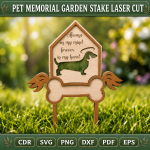 Pet Memorial Garden Stake SVG | Dog Cat Remembrance Laser Cut File | Rainbow Bridge Pet Grave Marker DXF PNG PDF EPS - Image 9