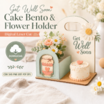 Cake Bento & Flower Holder SVG Bundle, Laser Cut Gift Box Files, DIY Birthday Gift Display - Image 9