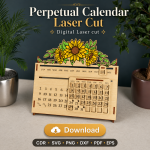 Perpetual Calendar SVG | Laser Cut Wooden Desk Calendar Template | Digital Download - Image 9