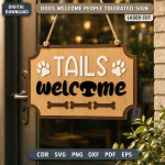Dogs Welcome People Tolerated Sign SVG | Funny Dog Lover Laser Cut File | Pet Door Sign DXF CNC - Image 9