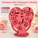 Valentine Calendar SVG 2 | Perpetual Calendar Laser Cut Design | Digital Download - Image 11