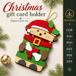 Christmas Gift Card Holder SVG | Wooden Gift Card Holder Laser Cut File - Image 7