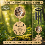 Pet Memorial Wind Chime SVG | Dog Cat Remembrance Laser Cut File | Rainbow Bridge Sympathy Gift Digital Download - Image 9