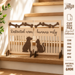 Pet Barrier Laser Cut SVG, 6mm Wooden Pet Gate File, Dog Safety Fence CNC Pattern, Indoor Pet Divider Digital Download - Image 9