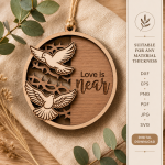3D Memorial Ornaments Bundle Laser Cut Files | Remembrance Angel Ornament SVG DXF | Memorial Keepsake Christmas Decor | CNC Glowforge Digital Download - Image 9