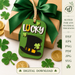 St Patricks Day Gift Tags Bundle Laser Cut File, Irish Shamrock Favor Tag SVG DXF, Lucky Charm Wood Tag Template, Glowforge CNC Digital Download - Image 9