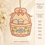 Easter Embroidery Blanks Bundle Laser Cut Files | Easter Ornament SVG DXF | Bunny Egg Embroidery Blanks | DIY Easter Decor Glowforge CNC Files - Image 9