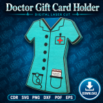 Doctor Gift Card Holder SVG | Laser Cut Medical Gift Card Holder | Doctor Appreciation Gift | CDR SVG PNG DXF PDF EPS - Image 10
