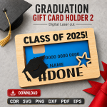 Graduation Money Holder SVG | Laser Cut Graduation Gift Card Holder | Digital Download - Image 10