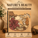 3D Layered Wood Wall Art Bundle – Multilayer Wooden Engraved Laser Cut Scene Set – Nature Inspired Home Decor Gift - Image 8