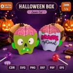 Halloween Candy Box Laser Cut Files | Spooky Party Favor Box SVG DXF EPS PDF | Pumpkin Ghost Bat Treat Box Template | Digital Download - Image 9