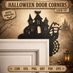 Halloween Door Corners Laser Cut Files | Spooky Door Frame Decor SVG DXF PDF | Haunted House Halloween CNC Template - Image 9