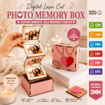 Galentine Photo Memory Box SVG Bundle, Laser Cut Gift Box Files, DIY Bestie Keepsake Gift - Image 11