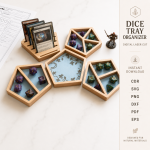 Gaming Tray SVG Laser Cut File, Dice Rolling Tray Template, DND RPG Board Game Organizer, Digital Download DXF PDF AI TXT - Image 8
