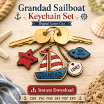 Mom and Dad Keychain SVG Bundle, Personalized Family Keychain Template, DIY Gift Download - Image 10