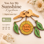Laser Cut Mom Dad Keychains SVG, Family Keychain Bundle, Glowforge Cricut Instant Download - Image 10