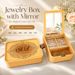 Monogram Jewelry Organizer Laser Cut Files, SVG DXF PDF Bundle, Wooden Mirror Box Template - Image 10