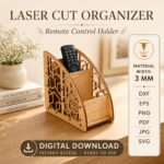 Remote Control Holders Bundle Laser Cut Files, Wooden Remote Caddy SVG DXF, TV Organizer Box, Living Room Storage Digital Download - Image 9
