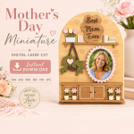 Miniature Mother's Day Laser Cut Files, SVG DXF PDF Bundle, Handmade Gift Decor Download - Image 10