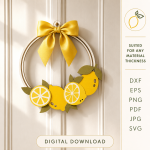 3D Lemon Decor Laser Cut Bundle, Summer Kitchen SVG, Lemon Tiered Tray Decor, Glowforge DXF Files, Citrus Home Decor CNC Template - Image 9