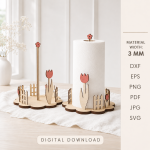 Paper Towel Roll Holder Bundle Laser Cut Files | Kitchen Towel Stand SVG | Wooden Paper Towel Dispenser DXF | CNC Cut File | Glowforge Digital Download - Image 9
