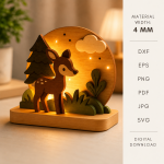 Kids LED Stand Laser Cut Bundle SVG | Night Light Display Base DXF | Glow Lamp Stand CNC Files | Wooden LED Light Holder Template PDF EPS PNG - Image 9