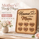 Mother's Day Gift for Mom | Personalized Wooden Sign Laser Cut File | Instant Download - Image 10