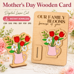Mother's Day Gift for Mom | Wooden Greeting Card Laser Cut File | SVG DXF PDF EPS PNG CDR Download - Image 10