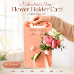 Valentine Gift Card Holder SVG | Flower Display Card Laser Cut File | Digital Download - Image 10