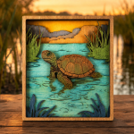 Sea Turtle SVG, 3D Layered Mandala, Laser Cut File, Glowforge Laser Art - Image 2
