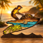 Jet Ski SVG 3D Layered Silhouette, Sea Doo Cut File - Image 2