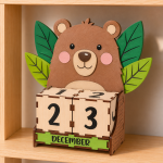 Animal Perpetual Block Calendar SVG Bundle, Wooden Desk Calendar Laser Cut File, Kids Nursery Decor, Glowforge Digital Download - Image 8