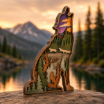 Elk SVG Moose 3D Layered Mandala, Woodland Animal Cut File, Glowforge Laser Cut 7 Layer Plywood Forest Mountain - Image 3