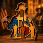 Firefighter SVG 3D Layered Silhouette, Fireman Cut File, Laser Cut 7 Layer - Image 3