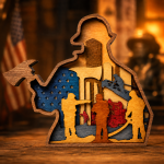 Firefighter SVG 3D Layered Silhouette, Fireman Cut File, Laser Cut 7 Layer - Image 2