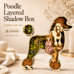 Poodle SVG Multilayer Layered Art, Pet Laser Cut File