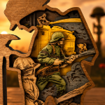 Firefighter SVG 3D Layered Silhouette, Fireman Cut File - Image 4