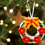 Christmas Wreath Crochet Pattern PDF, Poinsettia Wreath Pattern, Holiday Home Decor, Christmas Ornament Crochet Tutorial - Image 2