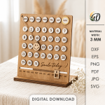 3D Calendar Laser Cut Bundle, Wooden Perpetual Calendar SVG, Desk Calendar CNC Template, DXF PDF EPS Files - Image 6